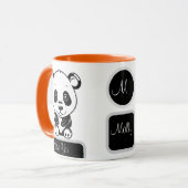 モノグラムキュートかわいいパンダベアーラヴパーソナライズされたィー マグカップ (正面左)