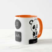 モノグラムキュートかわいいパンダベアーラヴパーソナライズされたィー マグカップ (正面右)