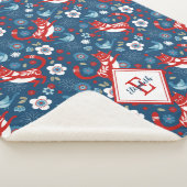 モノグラムキュートキャットパターンシェルパブランケット シェルパブランケット (3/4)