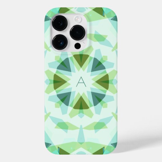 モノグラムキュートグリーンかわいらしブルー魔法スターガールズ Case-Mate iPhoneケース (裏面)