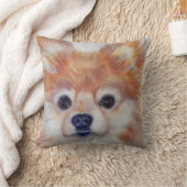 モノグラムキュートゴールデンポメラニア犬 クッション (ブランケット)