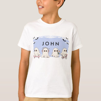 モノグラムキュートハロウィーン幽霊 不気味 Tシャツ