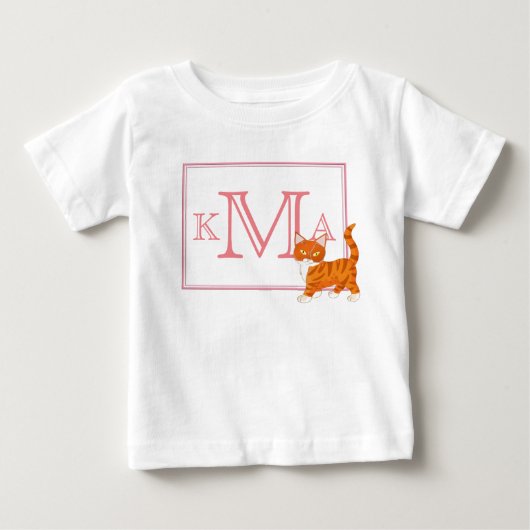 モノグラムキュート子猫 ベビーTシャツ (正面)