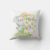 モノグラムキュート水カラーフローラバニーラビット クッション (裏面)
