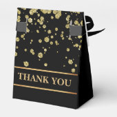 モノグラムキュート金ゴールド結婚グリッター フェイバーボックス (裏面サイド)