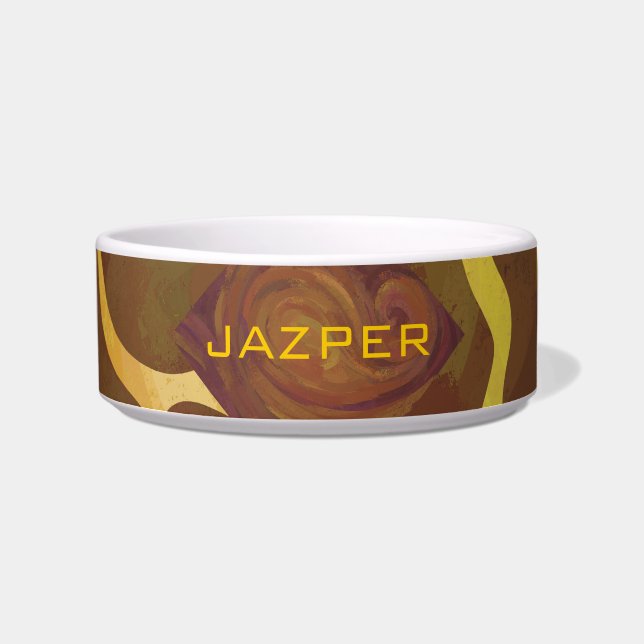 モノグラムキリン茶、イエロープリント ボウル (正面)