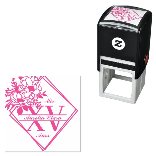 モノグラムキンセアニェラMis XV幾何学フローラ セルフインキングスタンプ (インサイチュ)