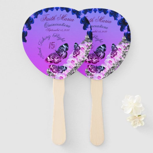 モノグラムキンセアニラ15フライトバタフライ ハンドファン (正面&裏面)