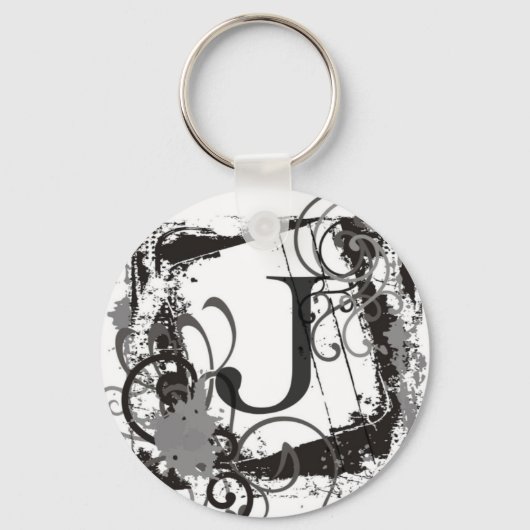 モノグラムキーチェーン"J" キーホルダー (正面)