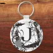 モノグラムキーチェーン"J" キーホルダー (正面)