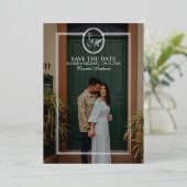 モノグラムクラウンのフォトSave the Date 箔招待状 (立ち正面)