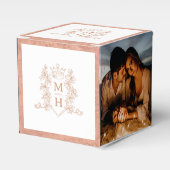 モノグラムクラウンクレスト白バラ金ゴールド写真結婚の フェイバーボックス (正面サイド)