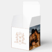 モノグラムクラウンクレスト白バラ金ゴールド写真結婚の フェイバーボックス (オープン)