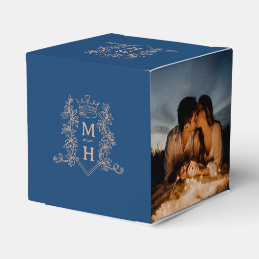 モノグラムクラウンクレスト青バラ金ゴールド写真結婚の フェイバーボックス (裏面サイド)