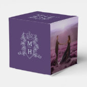 モノグラムクラウンパープルシルバーグレー結婚写真 フェイバーボックス (裏面サイド)