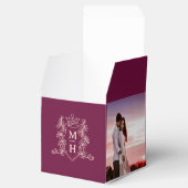 モノグラムクラウンブルゴーニュ赤い桃結婚写真 フェイバーボックス (オープン)