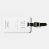 モノグラムクラシカルグレイ白ミニマリスト平野 ラゲッジタグ (正面横)