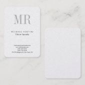 モノグラムクラシカルグレイ白ミニマリスト平野 名刺 (正面/裏面)