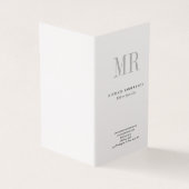モノグラムクラシカルグレーホワイトミニマリストリネン 名刺 (外部)
