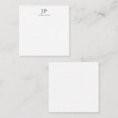 モノグラムクラシカルプロフェッショナルグレーホワイトシック ノートカード (正面/裏面)