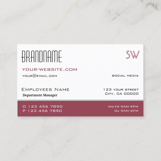 モノグラムクラシックとの白とバシンプルルグンディの 名刺 (裏面)