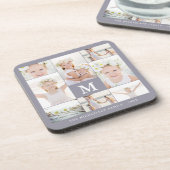 モノグラムクラシックと名前を持つフォトコラージュ コースター (左側)