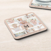 モノグラムクラシックと名前を持つフォトコラージュ コースター (左側)