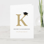 モノグラムクラシックアルファベットシンプル写真卒業 案内状 (正面)