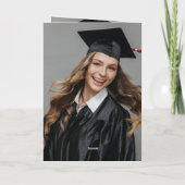 モノグラムクラシックアルファベットシンプル写真卒業 箔グリーティングカード (裏面)