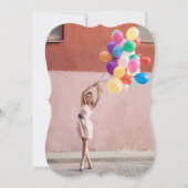 モノグラムクラシックアルファベット写真卒業Yパーティー 招待状 (裏面)