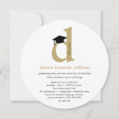 モノグラムクラシックアルファベットD写真卒業パーティー 招待状 (正面)