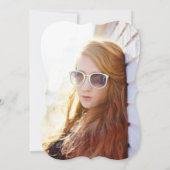 モノグラムクラシックアルファベットG写真卒業パーティー 招待状 (裏面)