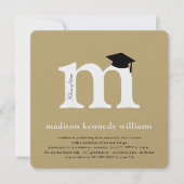 モノグラムクラシックアルファベットM写真卒業パーティー 招待状 (正面)
