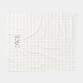 モノグラムクラシックイニシャルズハーレクインダイアモンズシック フリースブランケット (正面(横))