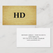 モノグラムクラシックイニシャル | 金ゴールドレンガ壁 名刺 (正面/裏面)