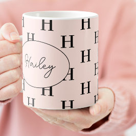 モノグラムクラシックエレガントキュートなスクリプト名 コーヒーマグカップ