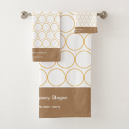 モノグラムクラシックエレガントホワミニマルイトとコーヒー バスタオルセット