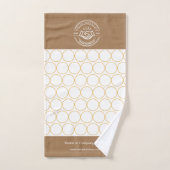 モノグラムクラシックエレガントホワミニマルイトとコーヒー バスタオルセット (ハンドタオル)