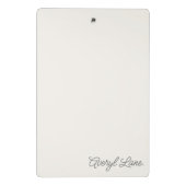 モノグラムクラシックエレガントミニマルアイボリースクリプト名 ミニクリップボード (裏面)