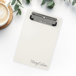 モノグラムクラシックエレガントミニマルアイボリースクリプト名 ミニクリップボード