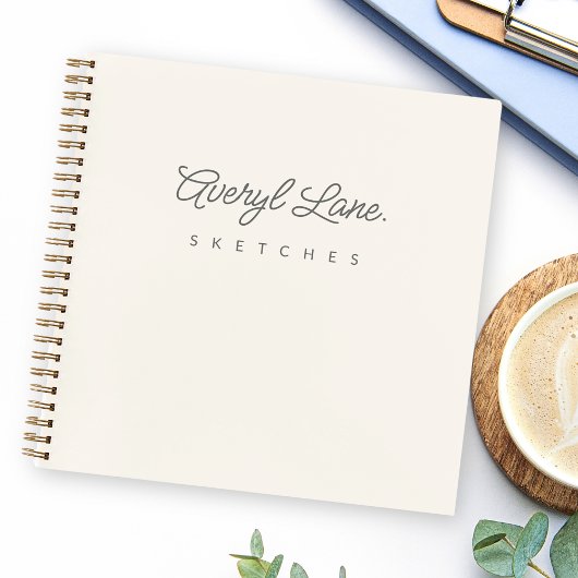 モノグラムクラシックエレガントミニマルアイボリーSketchbook ノートブック