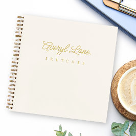 モノグラムクラシックエレガントミニマルアイボリーSketchbook ノートブック