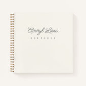 モノグラムクラシックエレガントミニマルアイボリーSketchbook ノートブック (正面)