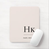 モノグラムクラシックエレガント赤面ピンクイニシャル マウスパッド (マウス)