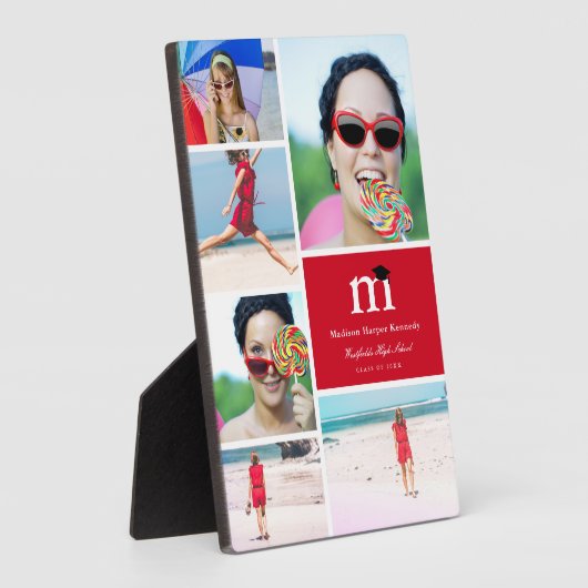 モノグラムクラシックカラーブロック6写真卒業 フォトプラーク (側面)