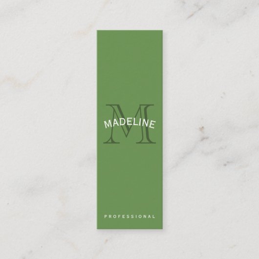 モノグラムクラシックグリーンウィザーク文字 スキニー名刺 (正面)