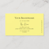 モノグラムクラシックシック付きプレーン黒と黄色 名刺 (裏面)