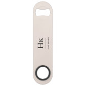 モノグラムクラシックシンプル赤面モダンピンク スピード栓抜き (裏面)