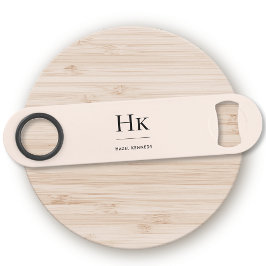 モノグラムクラシックシンプル赤面モダンピンク スピード栓抜き