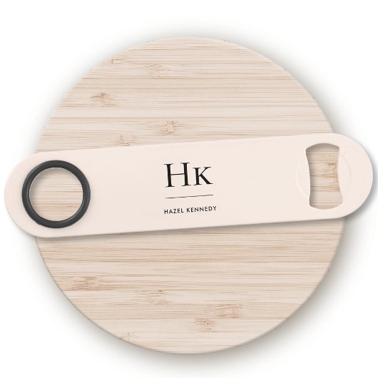 モノグラムクラシックシンプル赤面モダンピンク スピード栓抜き